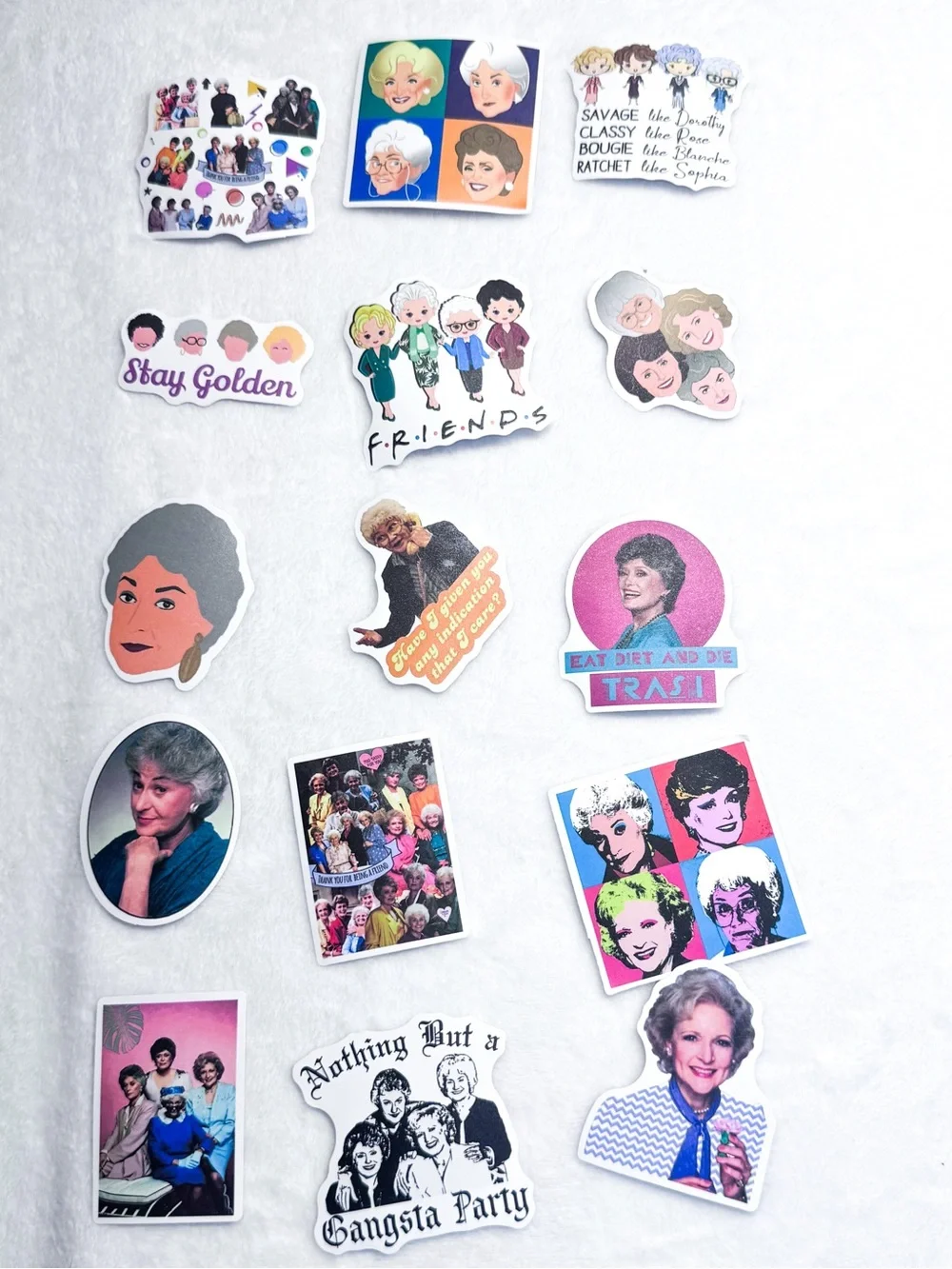 Golden Girls Sticker Lot – 52 Assorted Stickers